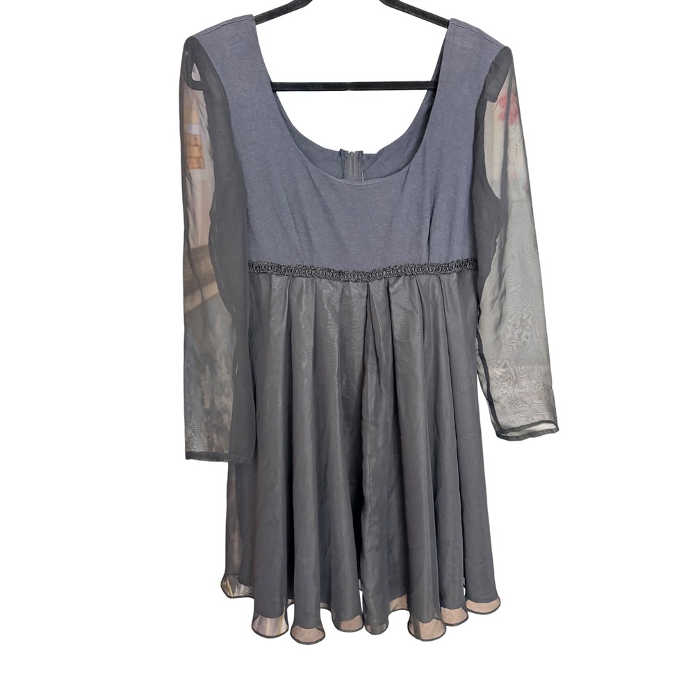 Rampage Vintage 90s Goth Sheer Sleeve Mini Dress Size M